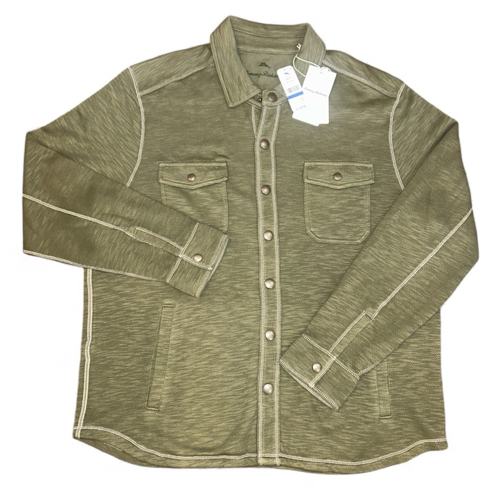 Tommy Bahama Olive Green Button Down Long Sleeve Casual Dress Shirt Men’s XL
